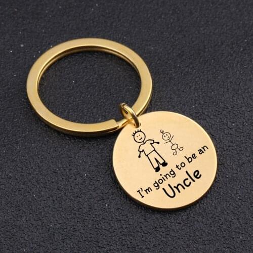 Fashion Keychain Engraved Boy I 'm Going To Be An Uncel Bag Charm New Baby Gift High Quality Keyring Stepdad Key Holder Gifts