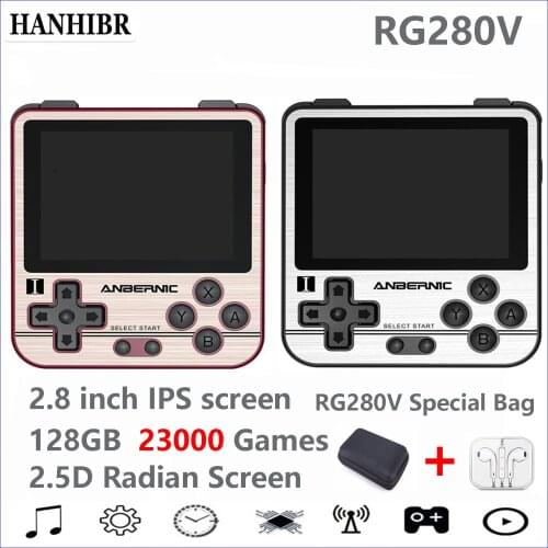 NEW RG280V ANBERNIC Retro Game Console Open Sourse System CNC Shell PS1 Game Player Portable Pocket RG280 Handheld Game Console