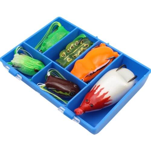 NEW 6pcs/Box 6colors Different models Frog Baits Double Hooks Top water Frog Artificial Crank Soft Bait Shallowater lure fishing