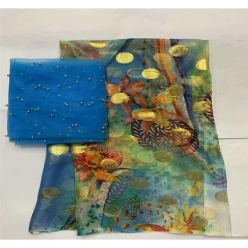 New Design High Quality African Metal Silk Fabric 5Yards And 2Yards Tissu African Silk Fabric For Ladies Party Clothing！LXF61812