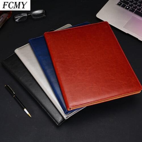 A4 PU Leather File Folder Multifunction Office Supplies Organizer Manager Document Pads Briefcase Padfolio Office Accessories