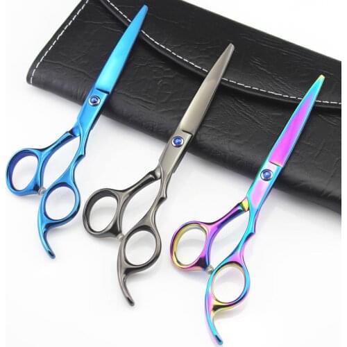 Multicolor Professional Barber Hair Scissors Regular Thin Cutting Flat Tooth Trimmer Stainless Steel Salon Hairdressing Shears