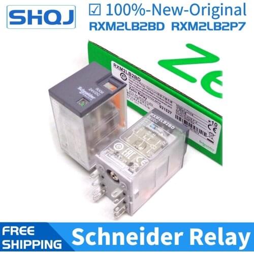 5PCS Schneider relay RXM2LB2BD RXM2LB2P7 RXM2LB2B7 RXZE1M2C 2CO 5A 24VDC 24VAC 230VAC Brand new and original Schneider relay