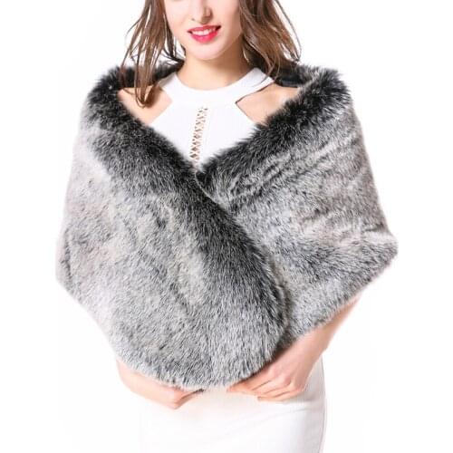 ZADORIN Luxury Women Faux Fur Coat Vintage Faux Fur Shawl Ladies Winter fourrure Poncho Cape Women festival futro damskie
