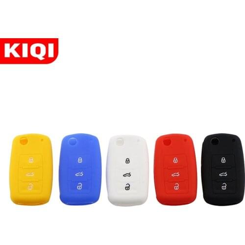 Silicone Car Key Cover Case for Skoda Yeti Superb Rapid Octavia for VW Golf for SEAT Leon Ibiza 3 Button Remote Key Shell Case