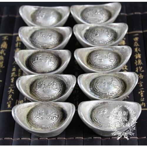 Randomly send chinese antique Collection silver bar Qing dynasty yuanbao,Silver ingot Family decoration metal handicraft
