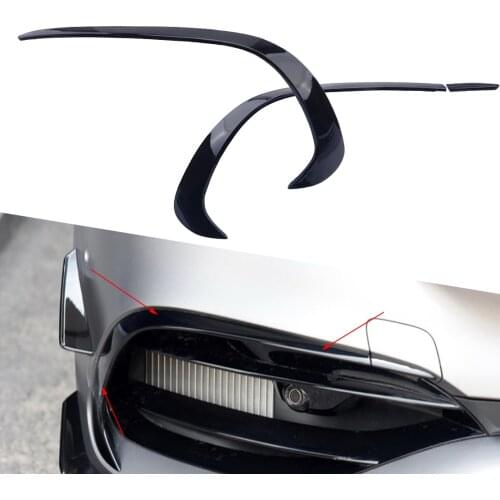 1Pair Car Front Bumper Splitter Spoiler Canards Black Fit For Benz A Class W176 A180 A200 A220 A250 AMG A45 2016 2017 2018