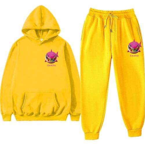 New Rapper 6ix9ine Gooba Rainbow Hoodie Mens Autumn Winter Womens Hip Hop Sports Suit Fashion Sweatshirt+Pant Large Size