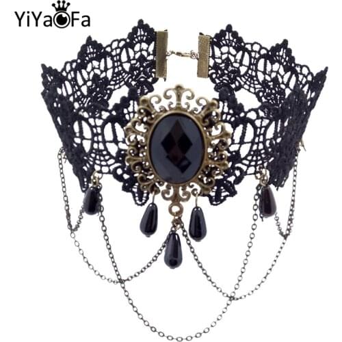 YiYaoFa Vintage Choker Necklace Gothic Jewelry Necklaces & Pendants False Collar Statement Necklace for Women Accessories GN-07