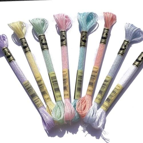 Oneroom 1pcs DMC E211 E746 E966 E818 E747 E967 E3747 Pearlescent metallic threadcross stitch floss embroidery DIY needlework 5