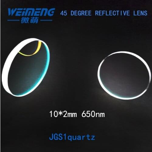Weimeng 10*2mm 650nm 45 Degree reflective lens optical mirror circular shape for Laser cutting welding engraving machine