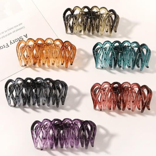 Large wave lines hair claw Temperament girls hairpin fishion fence clip Korean style simple headwear Hair Accessories for Women