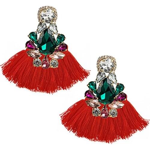ZHINI Tassel Earrings Women Punk Earings Fashion Jewelry Boho Vintage Color Crystal Statement Earrings for Women oorbellen 2020