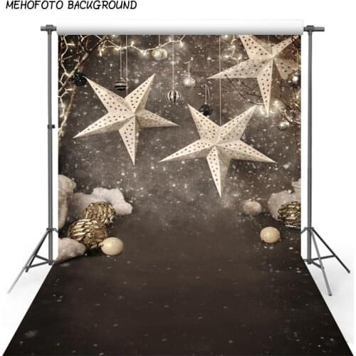 1.5x2.2m Vinyl Photography Background Snowflake Christmas star Computer Printed children Christmas Backdrop for Photo Studio