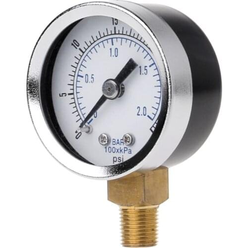 1/8" NPT Pressure Gauge Air Compressor Hydraulic Pressure 0-30 PSI Bottom Mount