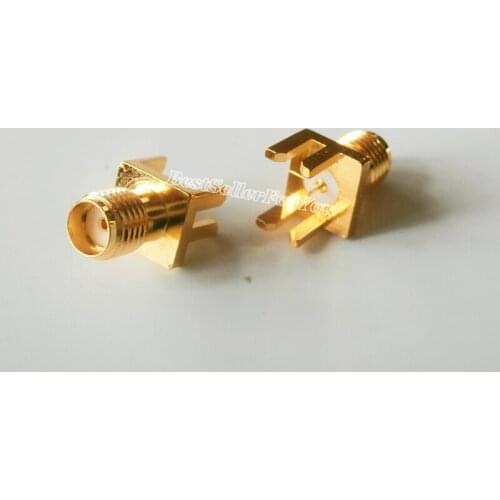 10Piece SMA Female Solder Deck PCB Clip Edge Mount RF Connector Brass 8*9MM