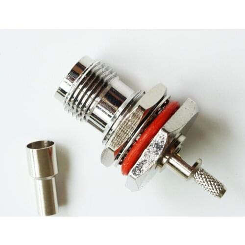 10X Pcs RF Connector Socket TNC Female With O-ring Bulkhead Panel Nut Window Crimp for RG316 RG174 RG179 LMR100 Cable