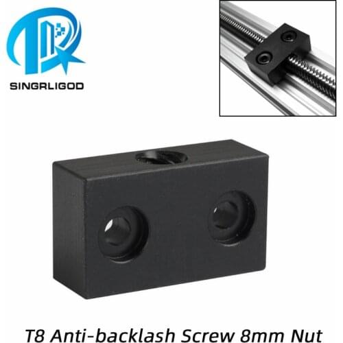 2PCS 3D printer POM Nut openbuilds type anti-backlash block T8 Screw Pitch 2 Lead 8 OD 8mm 3D Printer Parts