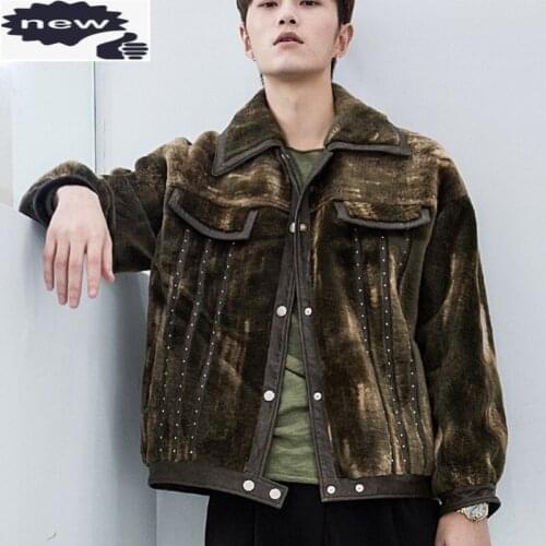 2021 Winter Real Fur Jacket Vintage Loose Shearling Sheepskin Coat Street Casual Warm Overcoat Fashion Mens Bomber Jackets