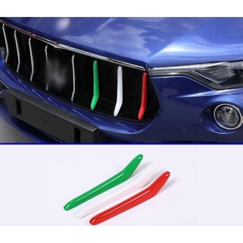 3pcs For Maserati Levante 2016 2017 Exterior Front Grille Decoration Strips Cover Trim Car Accessories
