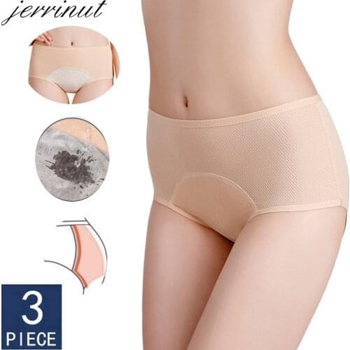 3pcs/Set Women Panties Leak Proof Menstrual Panties Underwear Women Cotton Briefs Plus Size Physiological Lncontinence Panties