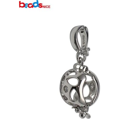 Beadsnice 925 sterling silver pearl cage charm holds a pearl bead wedding gift for her ID 35915 35916 35917