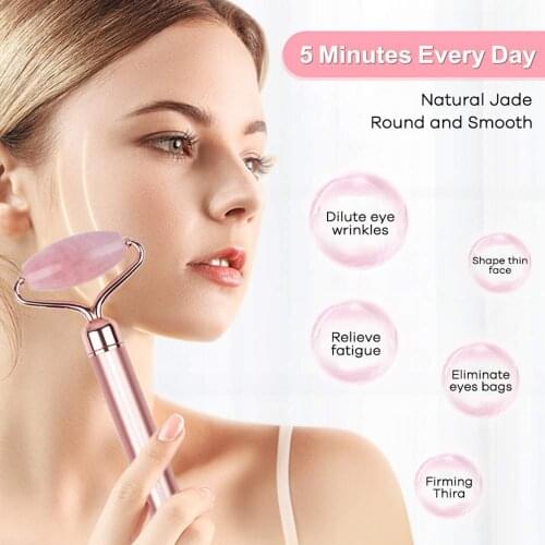 Beauty Bar Electric Jade Roller Facial Massager 2-In-1 Face Massage Tools for Skin Care Facial Skin Tightening Firming Lifting
