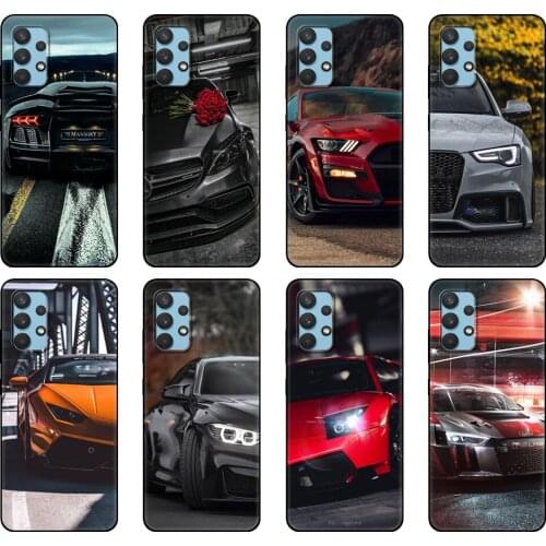 Black tpu Case For Samsung galaxy A32 A42 A52 A72 4g 5g S21 PLUS ultra back cover Male Male Sports Cars