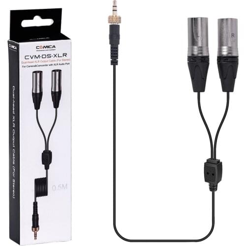 Comica CVM-DS-XLR 3.5mm TRS to Dual XLR Stereo Audio Output Cable Adapter for Comica Wireless Microphone Systems