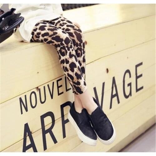 2016 spring and summer childrens clothing Korean children leopard print pencil wholesale girls leggings kids