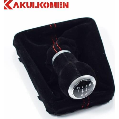 For Audi A3 S3 8V S-line 2014-2020 Black Red 5/6 Speed Suede Leather Gear Shift Knob boot cover Gaiter Replacement