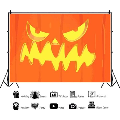 Pumpkin Castle Witch Happy Halloween Party Studio Portrait Photography Background Decors Photo Video Backdrop Photocall