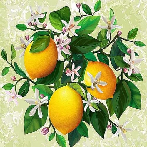 GLymg Lemon Flower Embroidery Handicrafts DIY Diamond Embroidery Kits 5D Diamond Painting Handicrafts Diamond Wall Art Decor