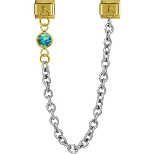 Hapiship Original Design 6mm Round Fish Scales Chain Link Italian Charm Fit 9mm Bracelet Stainless Steel Making Jewelry DJ319