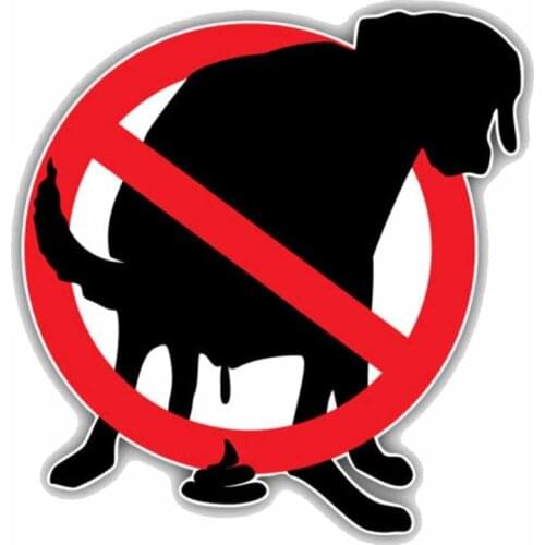 Personality Sell Personality Pooping Dog Prohibition Ban Stop Sign Car Sticker Motorcycle Decals Vinyl Sunscreen Anti-UV PVC