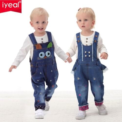 IYEAL Baby & Little Boys/Girls Stone Washed Soft Denim Overalls Toddler Jeans Jumpsuit Autumn Kids Clothes Baby Pants Rompers