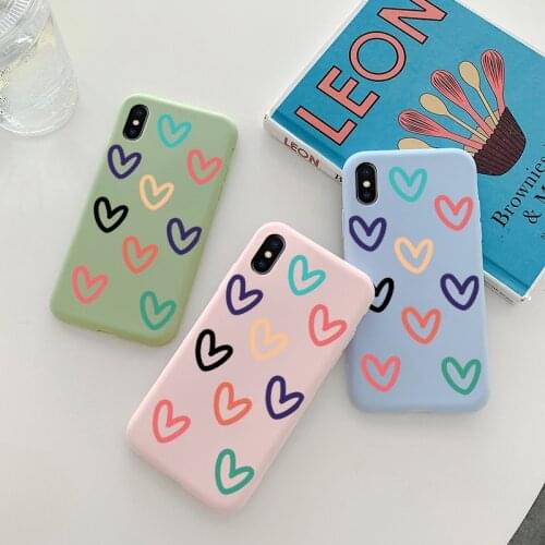 Colorful love Phone Case For vivo y31 2016 y33 y35 y51 y51l y51 2020 y51a 2021 y31 2021 Candy Soft Back Cover Coque
