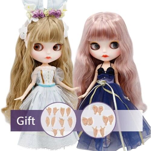 ICY DBS Blyth doll Nude Joint Body with hand set A&B New matte faceplate white skin Fashion Dolls gift Special Offer