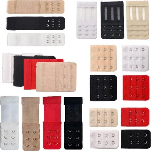 Soft Bra Extender for Womens Nylon Elastic Bra Extension Strap Hook Clip Expander Adjustable Belt Buckle Intimates 3/4/6/8pcs