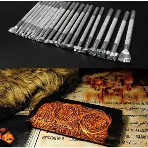 Leather Stamping Tool kit, 20 pcs Leathercraft Working Saddle Stamping Set, leather stamp Carving Patterns Tools