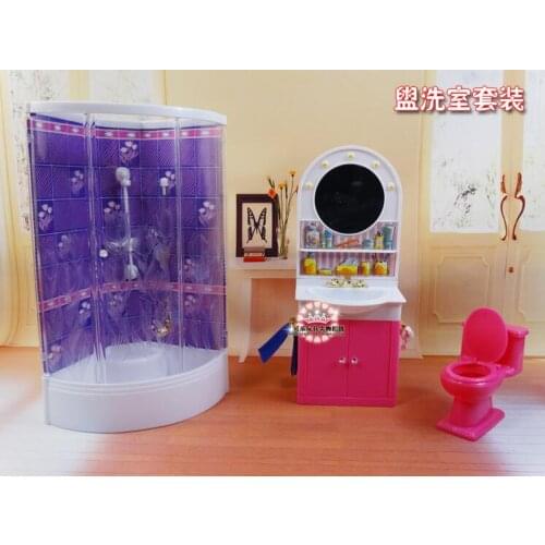 The new DIY dress up doll furniture bathroom 3 sets of home accessories toys puzzle universal