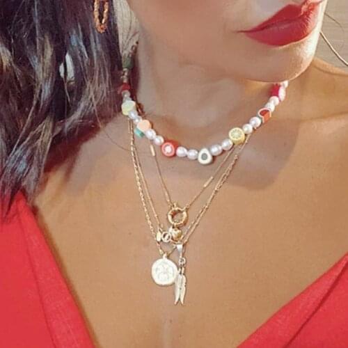 2020 summer lovely fruit beaded necklace handmade luxury freshwater pearl jewelry choker exquisite trendy clay fruit accessories