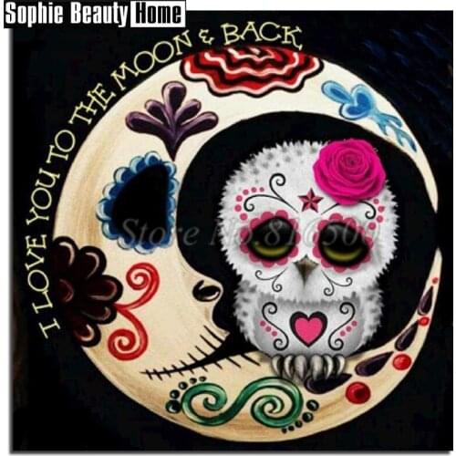 Full 5D DIY Diamond Painting Cross Stitch Animal Owl In Moon Diamond Embroidery Pattern Diamond Mosaic Needlework Gift 194063