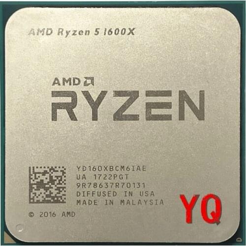 AMD Ryzen 5 1600X R5 1600X 3.6 GHz Six-Core Twelve-Thread CPU Processor 95W L3=16M YD160XBCM6IAE Socket AM4