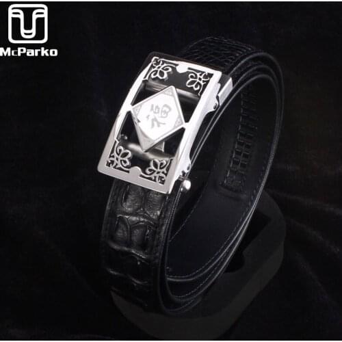 McParko Crocodile Belts for Men New Fashion Design Strap Genuine Leather Belt Men Luxury Brand Belts Business Crocodilewear Gift
