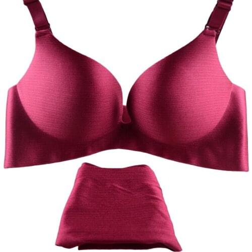 Sexy Womens Seamless Underwear Wire Free Push Up Bra Sets Panties 34 36 38 B C