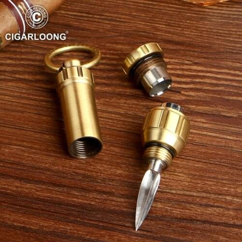 CIGARLOONG Cigar Punch Cigar Scissors Size 2 Function Portable Cigar Drill Hole with Luxury Gift Box Cigar Punch CL-K17
