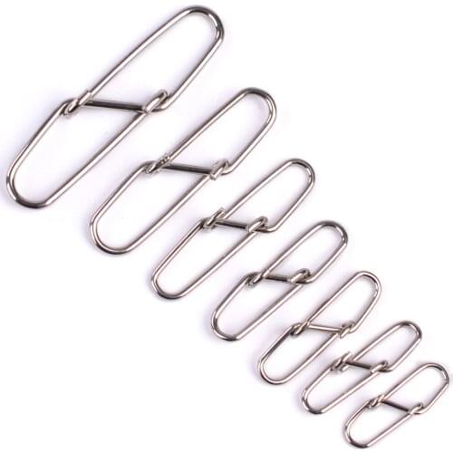 20pcs Stainless steel super ribbed pins bait pin Safety Pin Stainless Steel Fishing Hook Line Connector Snap Accessories