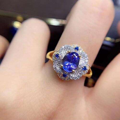 Tanzanite Ring Natural And Real Tanzanite Ring luxury ring Free shipping gemstone 925 sterling silver Fine jewelry
