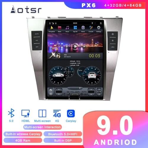 Tesla style Android 9.0 Car GPS Navigation DVD Player For Toyota Camry 2007-2011 Auto Radio Stereo Head Unit Multimedia Player